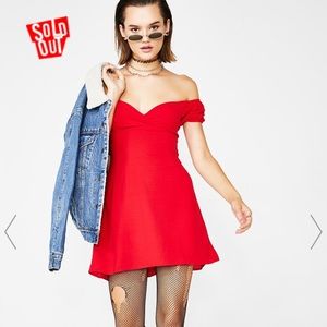 Dolls kill "Love Me Like You Do" red minidress